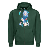 Sports Green Gawr Gura Zipper Hoodie - linhVisuals