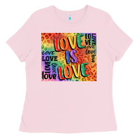 Bubblegum Pink Pride love is love Ladies Tee - FaDigitalArtStudio