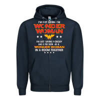 Navy wonder woman Zipper Hoodie - linhVisuals