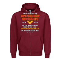 Burgundy wonder woman Zipper Hoodie - linhVisuals