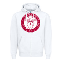 White santa clara u Zipper Hoodie - linhVisuals
