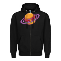 Black Burger  Saturn Zipper Hoodie - linhVisuals