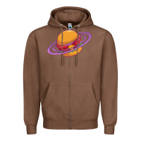 Chestnut Burger  Saturn Zipper Hoodie - linhVisuals