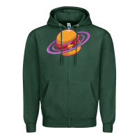 Sports Green Burger  Saturn Zipper Hoodie - linhVisuals