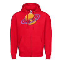 Red Burger  Saturn Zipper Hoodie - linhVisuals
