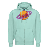 Seafoam Burger  Saturn Zipper Hoodie - linhVisuals