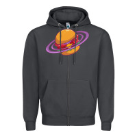 Smoke Burger  Saturn Zipper Hoodie - linhVisuals