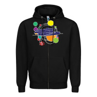 Black retro graphic design   frank lloyd wright Zipper Hoodie - linhVisuals