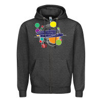 Charcoal Heather retro graphic design   frank lloyd wright Zipper Hoodie - linhVisuals