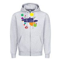 Heather Grey retro graphic design   frank lloyd wright Zipper Hoodie - linhVisuals