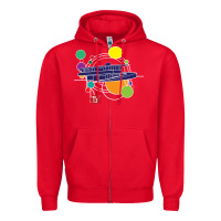 Red retro graphic design   frank lloyd wright Zipper Hoodie - linhVisuals
