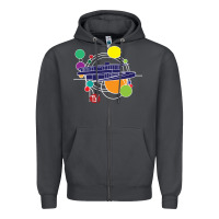 Smoke retro graphic design   frank lloyd wright Zipper Hoodie - linhVisuals
