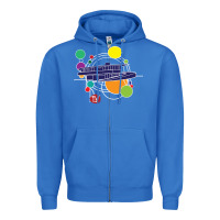 True Royal retro graphic design   frank lloyd wright Zipper Hoodie - linhVisuals