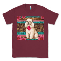 Burgundy standart poodle floral Classic Tee - Artiststas