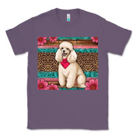 Lavender standart poodle floral Classic Tee - Artiststas