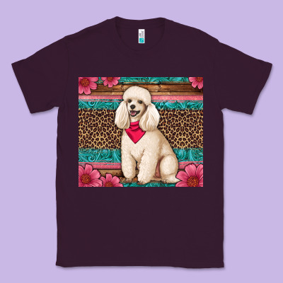 Standart Poodle Floral Classic Tee Designed By Artiststas
