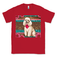 Red standart poodle floral Classic Tee - Artiststas