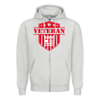 Dove Grey veteran made in usa   military Zipper Hoodie - linhVisuals