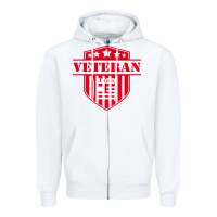 White veteran made in usa   military Zipper Hoodie - linhVisuals