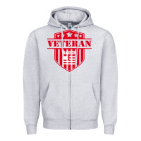 Heather Grey veteran made in usa   military Zipper Hoodie - linhVisuals
