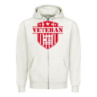 Oatmeal Heather veteran made in usa   military Zipper Hoodie - linhVisuals