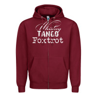 Burgundy wtf in military speak   saying Zipper Hoodie - linhVisuals