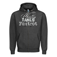 Charcoal Heather wtf in military speak   saying Zipper Hoodie - linhVisuals