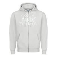 Dove Grey wtf in military speak   saying Zipper Hoodie - linhVisuals