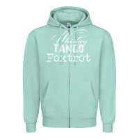 Seafoam wtf in military speak   saying Zipper Hoodie - linhVisuals
