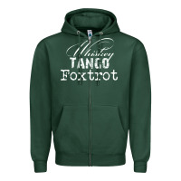 Sports Green wtf in military speak   saying Zipper Hoodie - linhVisuals