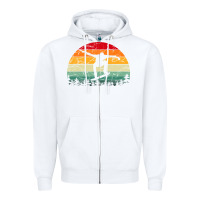 White skateboard vintage for skateboards lovers Zipper Hoodie - linhVisuals