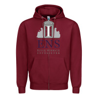 Burgundy École normale supérieure (paris) Zipper Hoodie - linhVisuals