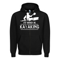 Black kayaking t  shirt i' d rather be at the lake kayaking t  shirt Zipper Hoodie - linhVisuals