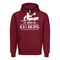 Burgundy kayaking t  shirt i' d rather be at the lake kayaking t  shirt Zipper Hoodie - linhVisuals