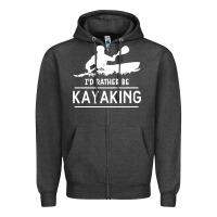 Charcoal Heather kayaking t  shirt i' d rather be at the lake kayaking t  shirt Zipper Hoodie - linhVisuals