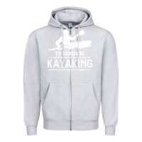 Heather Grey kayaking t  shirt i' d rather be at the lake kayaking t  shirt Zipper Hoodie - linhVisuals