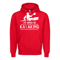 Red kayaking t  shirt i' d rather be at the lake kayaking t  shirt Zipper Hoodie - linhVisuals