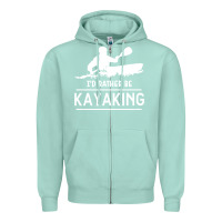 Seafoam kayaking t  shirt i' d rather be at the lake kayaking t  shirt Zipper Hoodie - linhVisuals