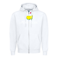 White MASTERS Zipper Hoodie - linhVisuals