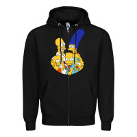 Black simpson Zipper Hoodie - linhVisuals
