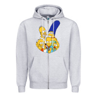 Heather Grey simpson Zipper Hoodie - linhVisuals