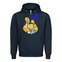 Navy simpson Zipper Hoodie - linhVisuals