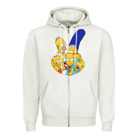Oatmeal Heather simpson Zipper Hoodie - linhVisuals