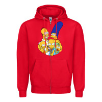 Red simpson Zipper Hoodie - linhVisuals
