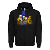 Black simpson family Zipper Hoodie - linhVisuals
