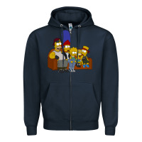Navy simpson family Zipper Hoodie - linhVisuals