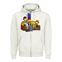 Oatmeal Heather simpson family Zipper Hoodie - linhVisuals