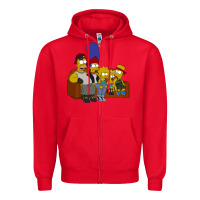 Red simpson family Zipper Hoodie - linhVisuals