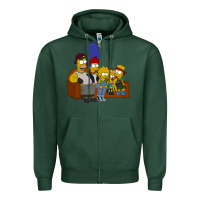 Sports Green simpson family Zipper Hoodie - linhVisuals