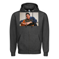 Charcoal Heather lefty frizzell's music collected in ne Zipper Hoodie - linhVisuals